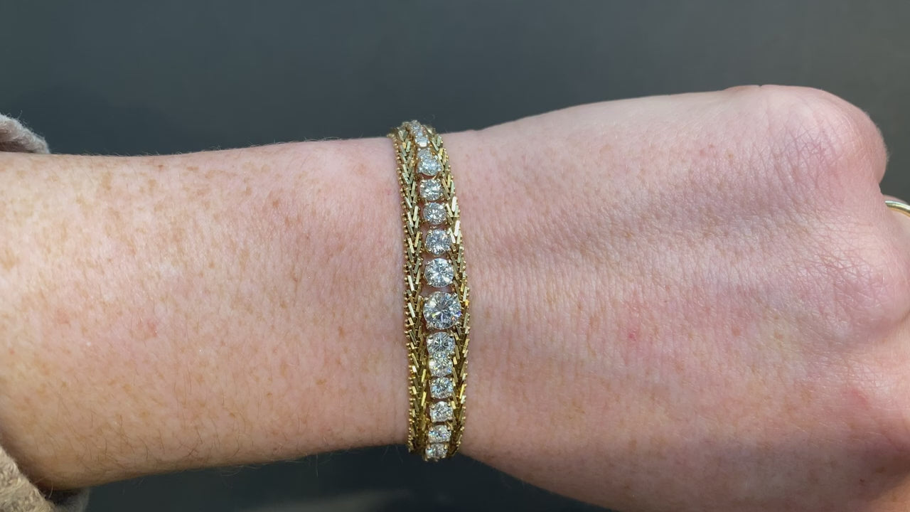 14K Yellow Gold Diamond Bracelet 2.75 Carats