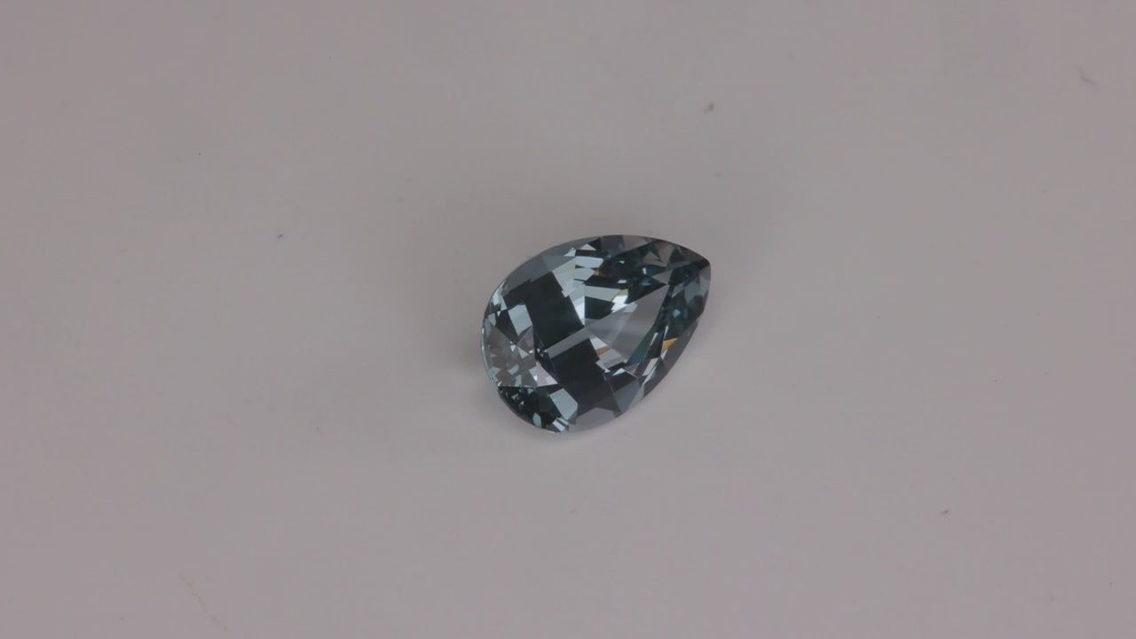 Pear Shape Brilliant Cut Green Gray Spinel 1.52 Carats