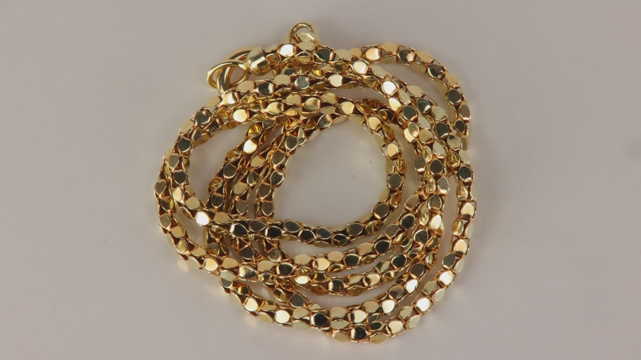 14K Yellow Gold Popcorn Chain 16"