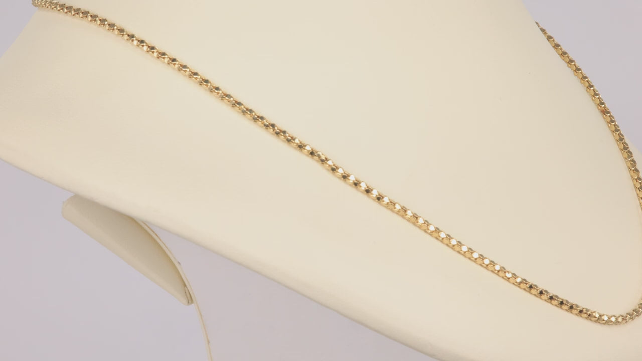 14K Yellow Gold Popcorn Link Necklace