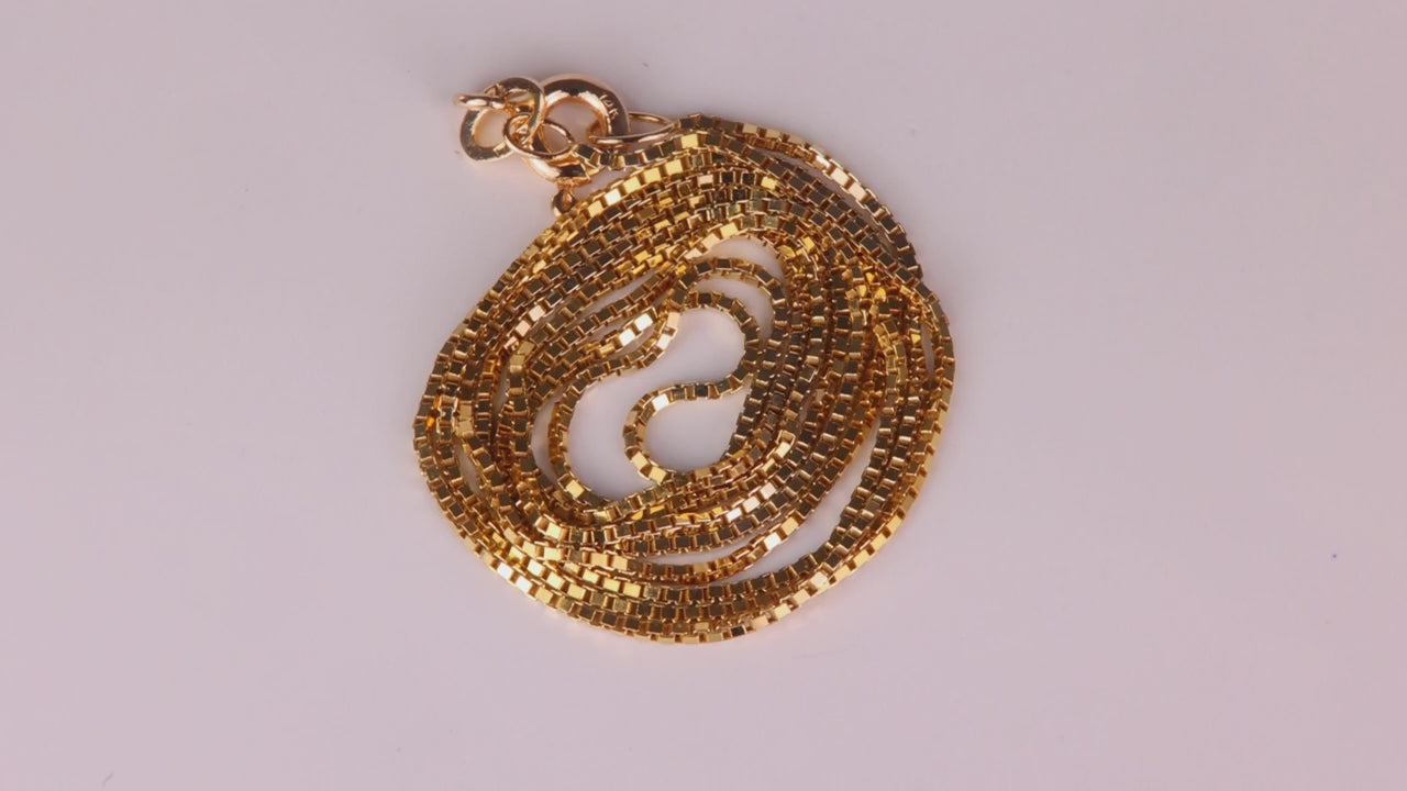 14K Yellow Gold Box Link Chain 19"