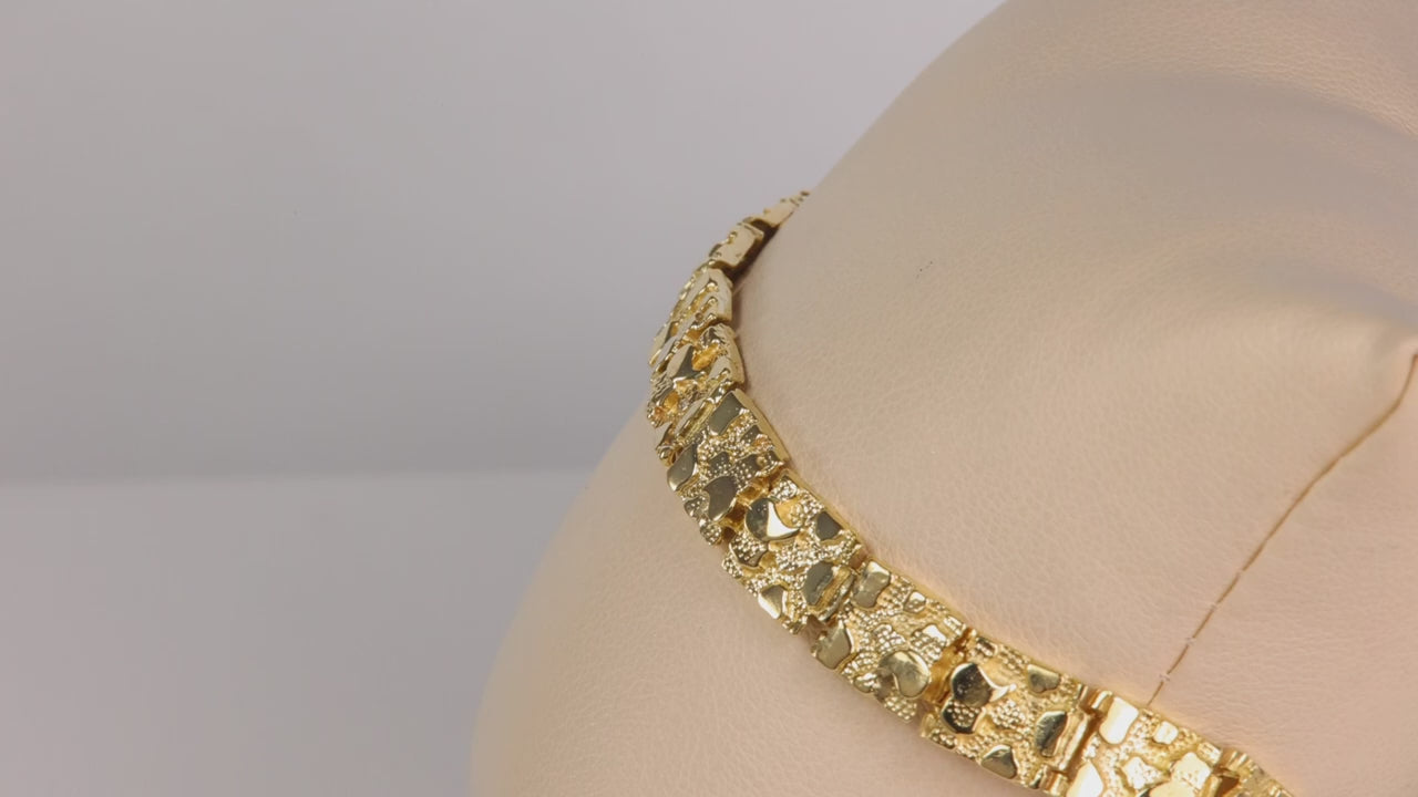 14K Yellow Gold Nugget Style Bracelet 8"*