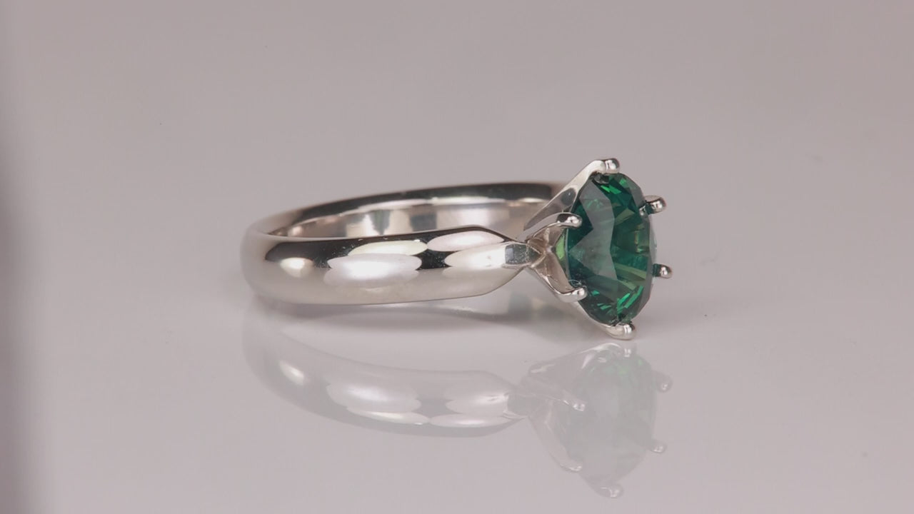 Platinum Oval Cut Sapphire Ring 2.40 Carats