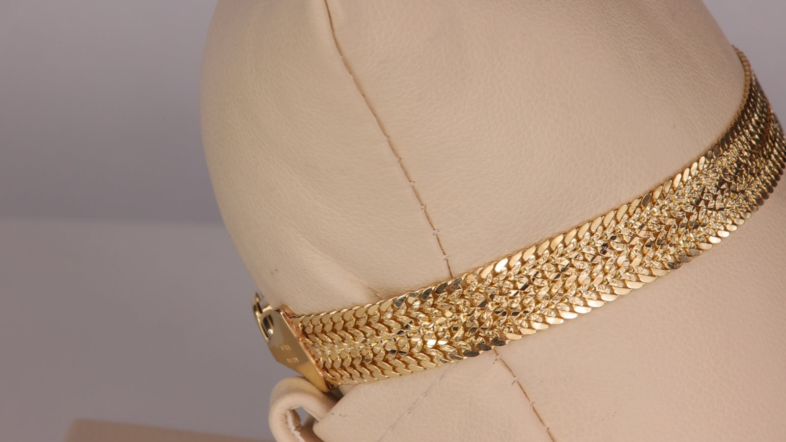 14K Yellow Gold Diamond Cut Herringbone Bracelet 7.5"