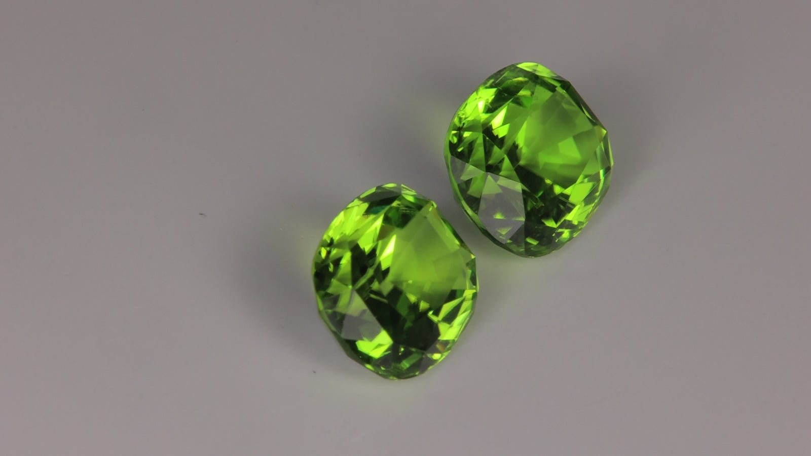 Pair of Antique Cushion Cut Peridot 14.90 Carats