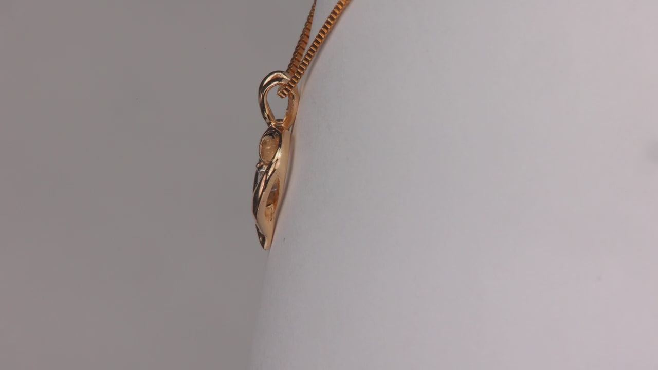 14K Yellow Gold Diamond Heart Pendant .04cts