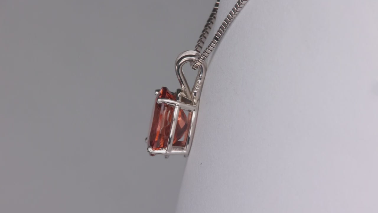 14K White Gold Oval Cut Imperial Zircon Pendant 3.15 Carats