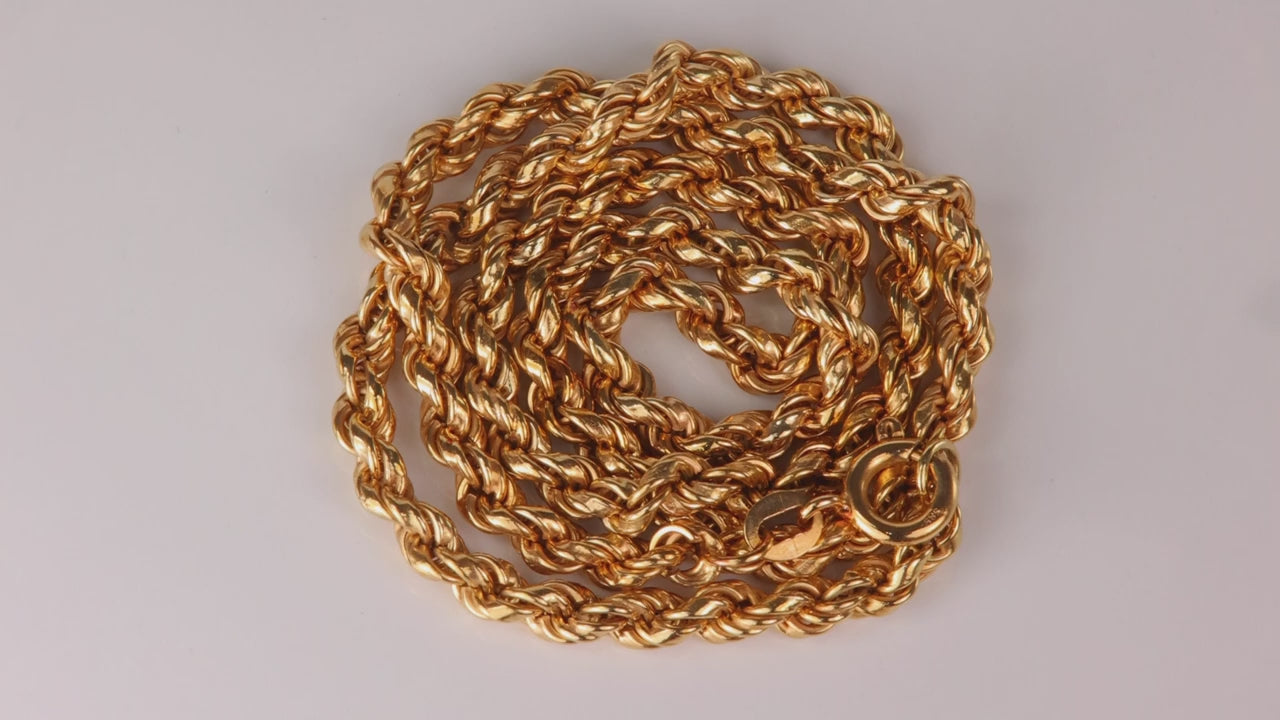 14K Yellow Gold Rope Chain 15"