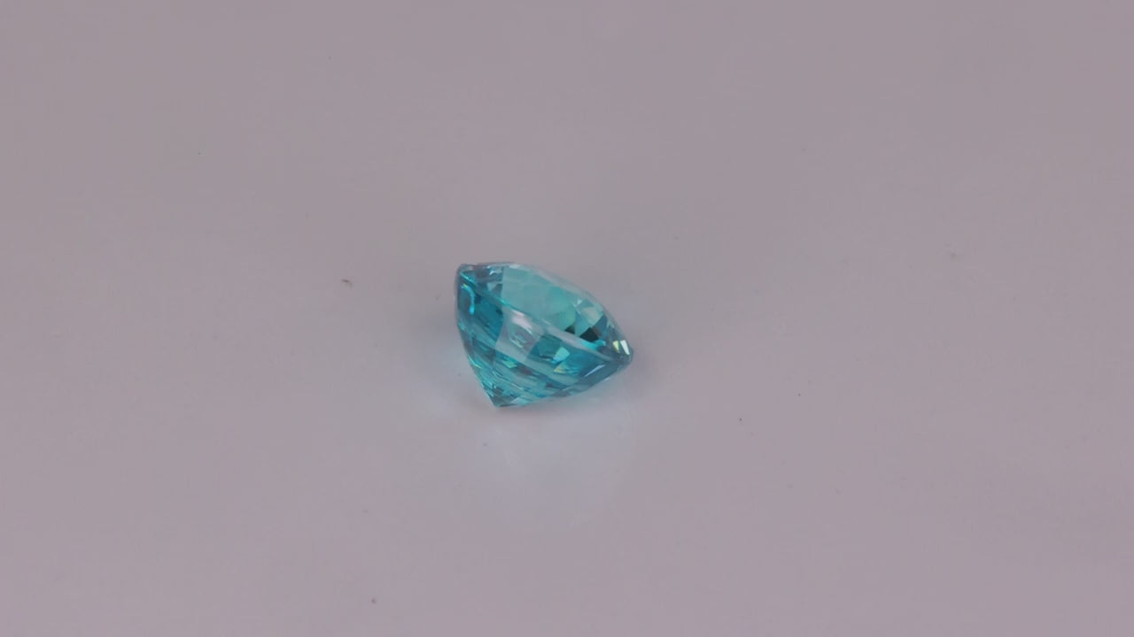 Round Brilliant Cut Blue Zircon 1.90 Carats
