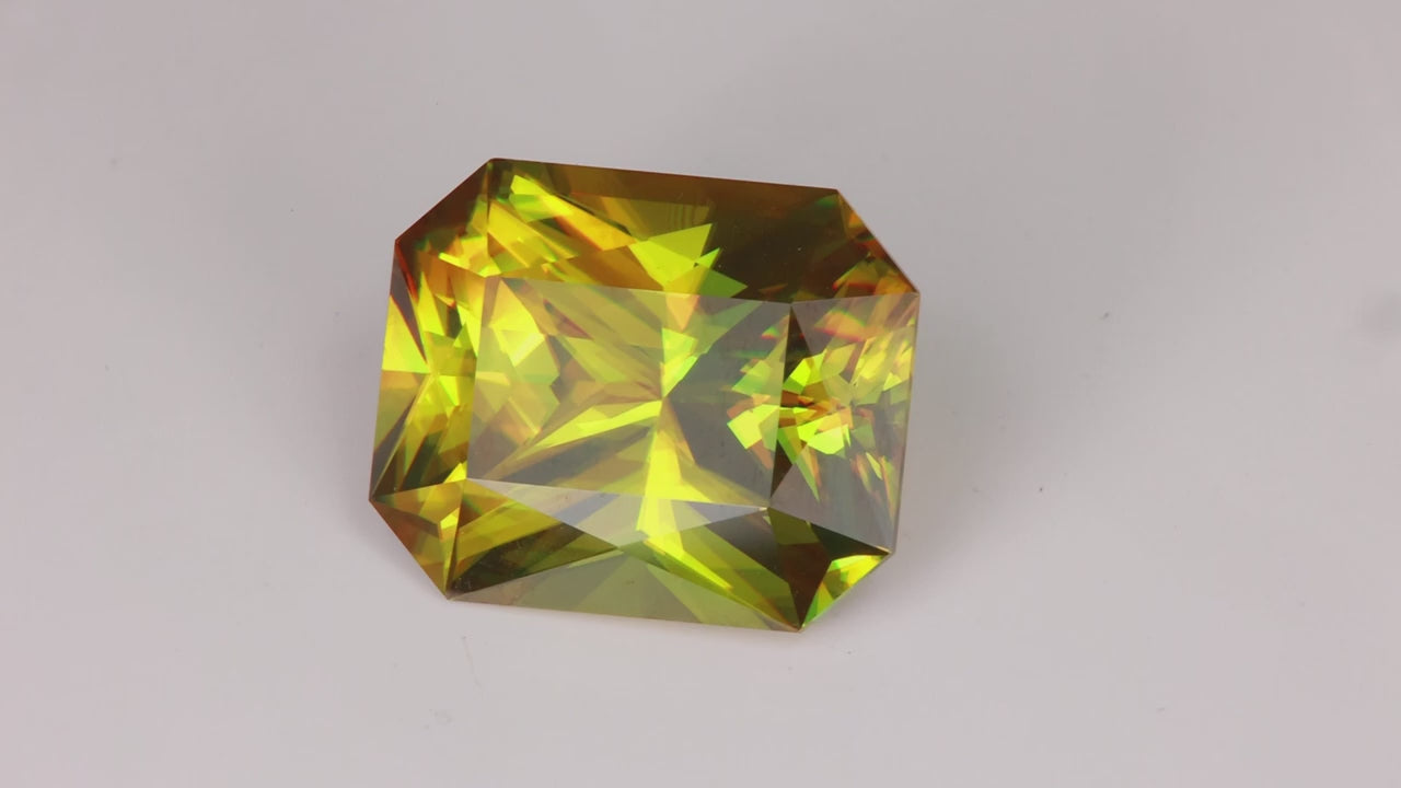 Brilliant Style Emerald Cut Sphene From Madagascar 24.75 Carats