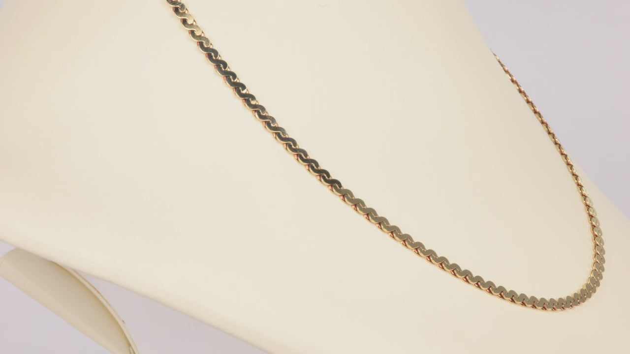 14K Yellow Gold Serpentine Chain 15"