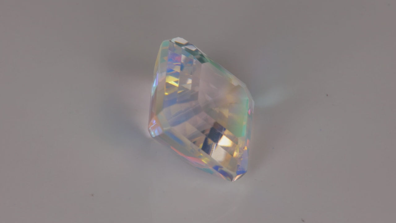 25% OFF w/ Code RARE25! Stepped Emerald Cut Faceted Moonstone 8.60 Carats