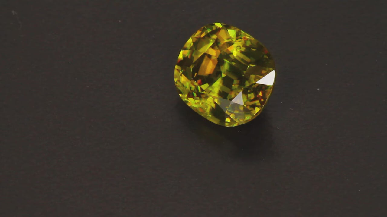 Antique Cushion Sphene Gemstone 4.04 Carats