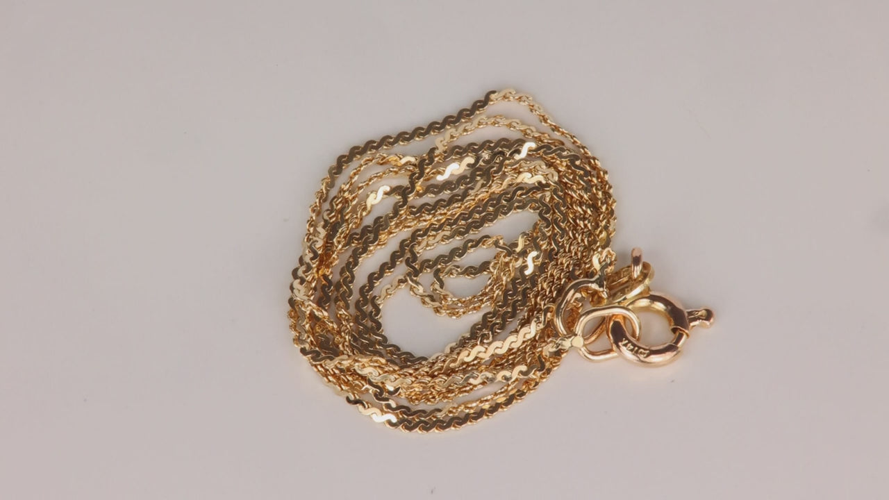 14K Yellow Gold Serpentine Link Chain 18"