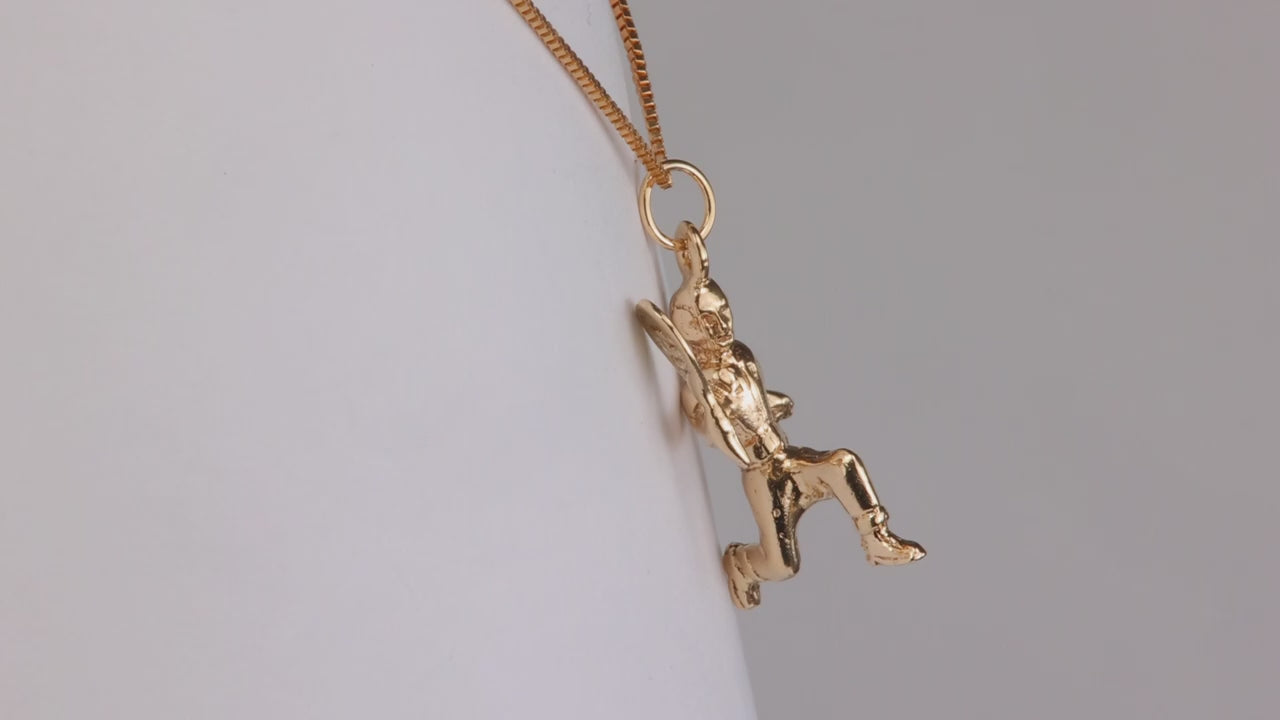 14K Yellow Gold Tennis Player Pendant/Charm