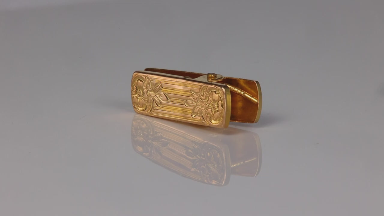 10K Yellow Gold Detailed Clip