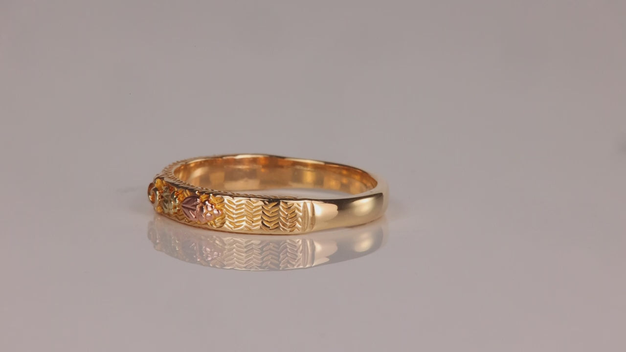 14K Yellow and Rose Gold Infinity Detail Band