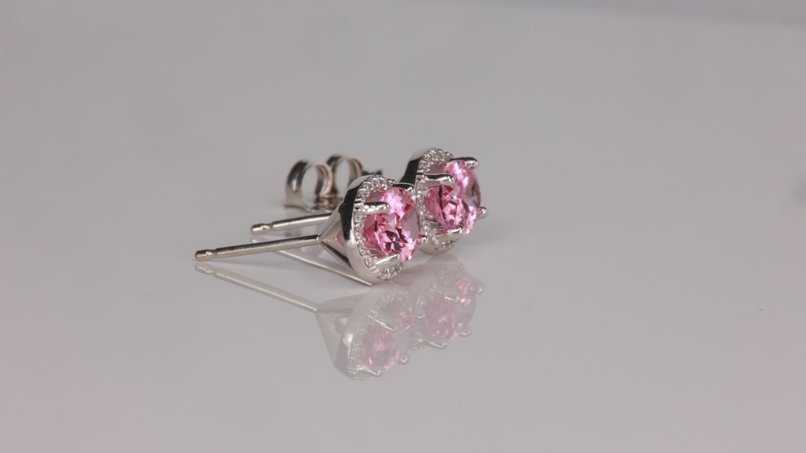 14K White Gold 1.71 Carat Malaya Garnet Earrings With Diamonds