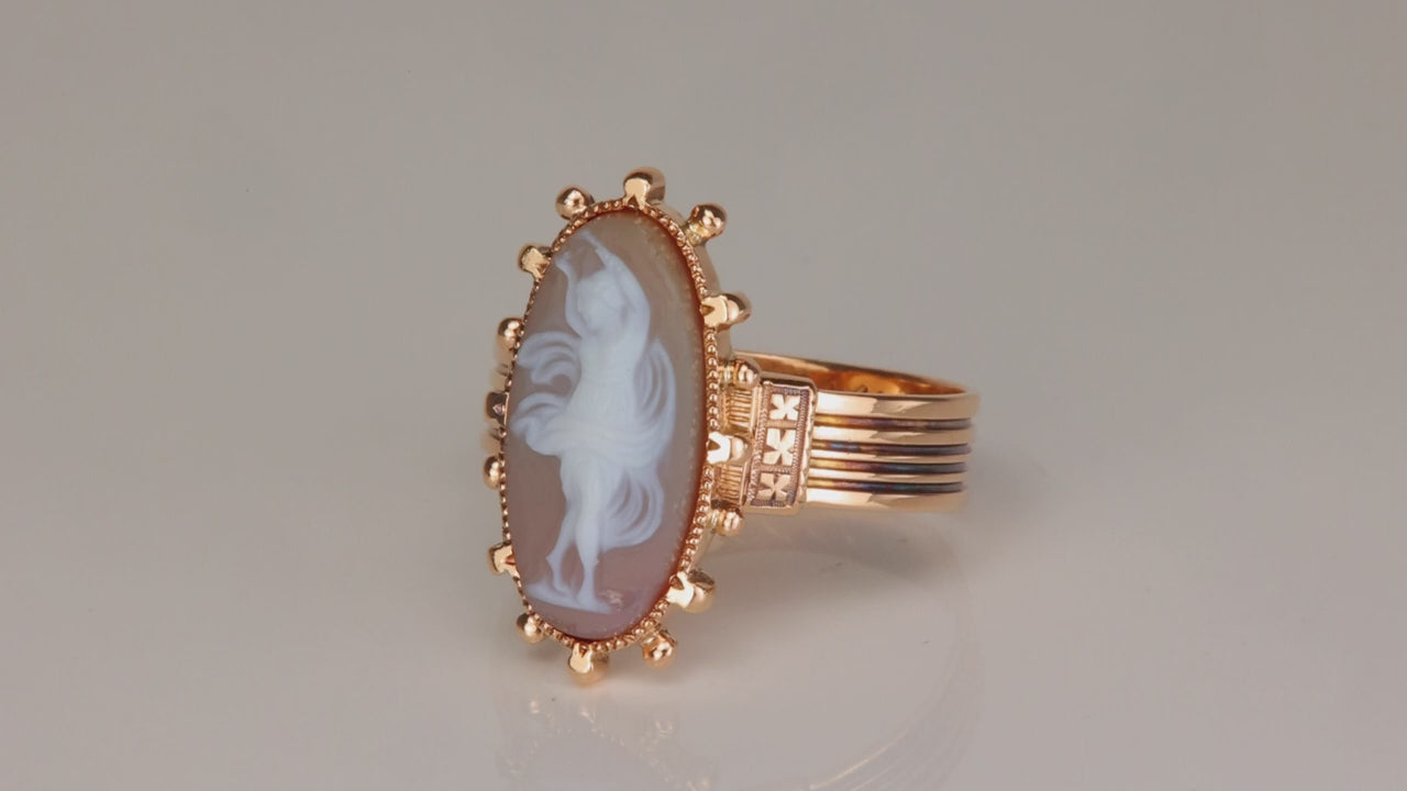 10K Yellow Gold Dancer Cameo Ring