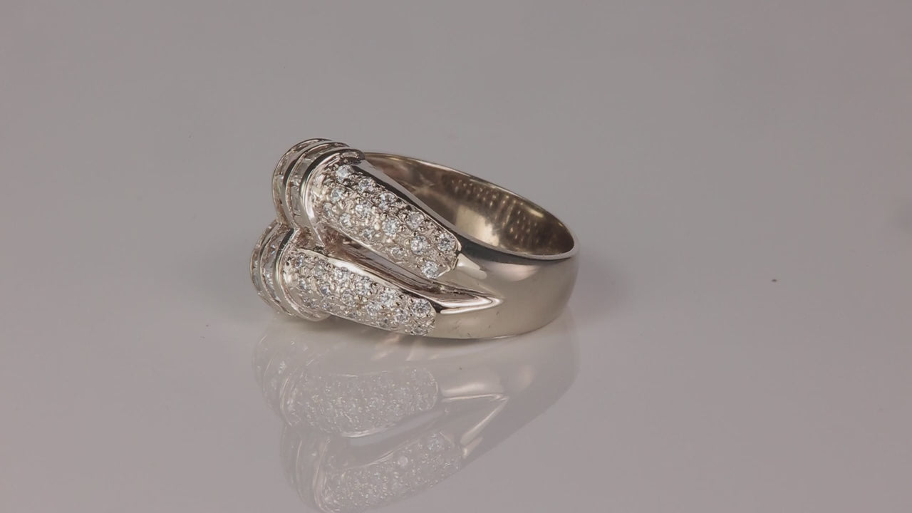 10K White Gold Cubic Zirconia Statement Ring