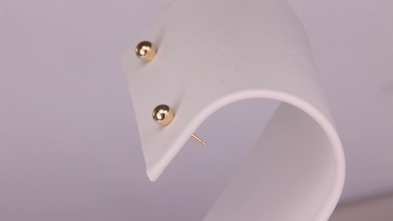 14K Yellow Gold Ball Stud Earrings