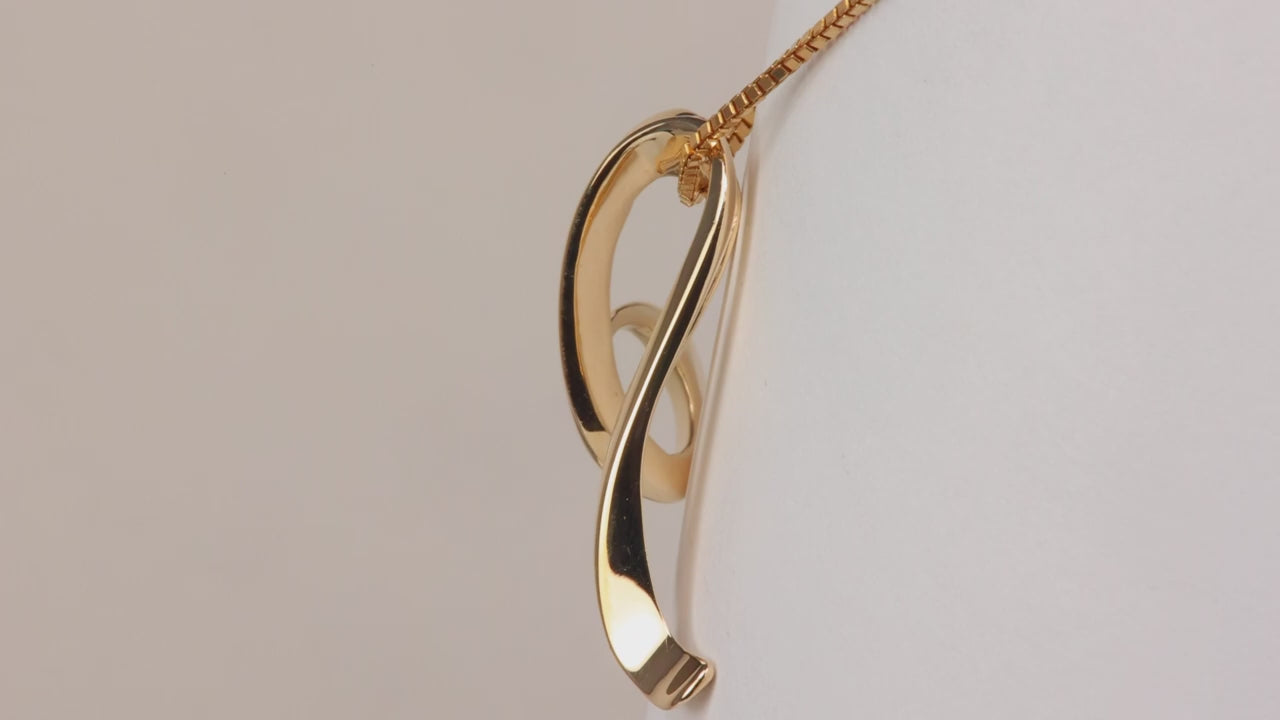 14K Yellow Gold Omega Slide Pendant