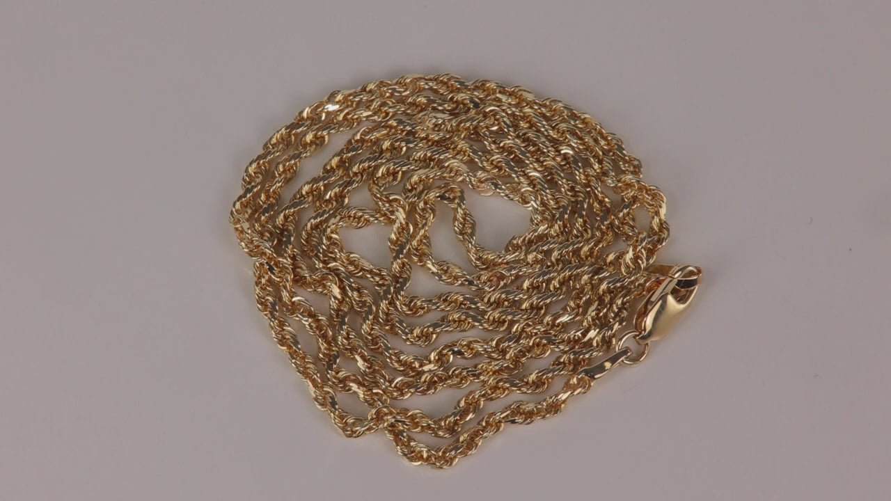 14K Yellow Gold Rope Chain 22"*