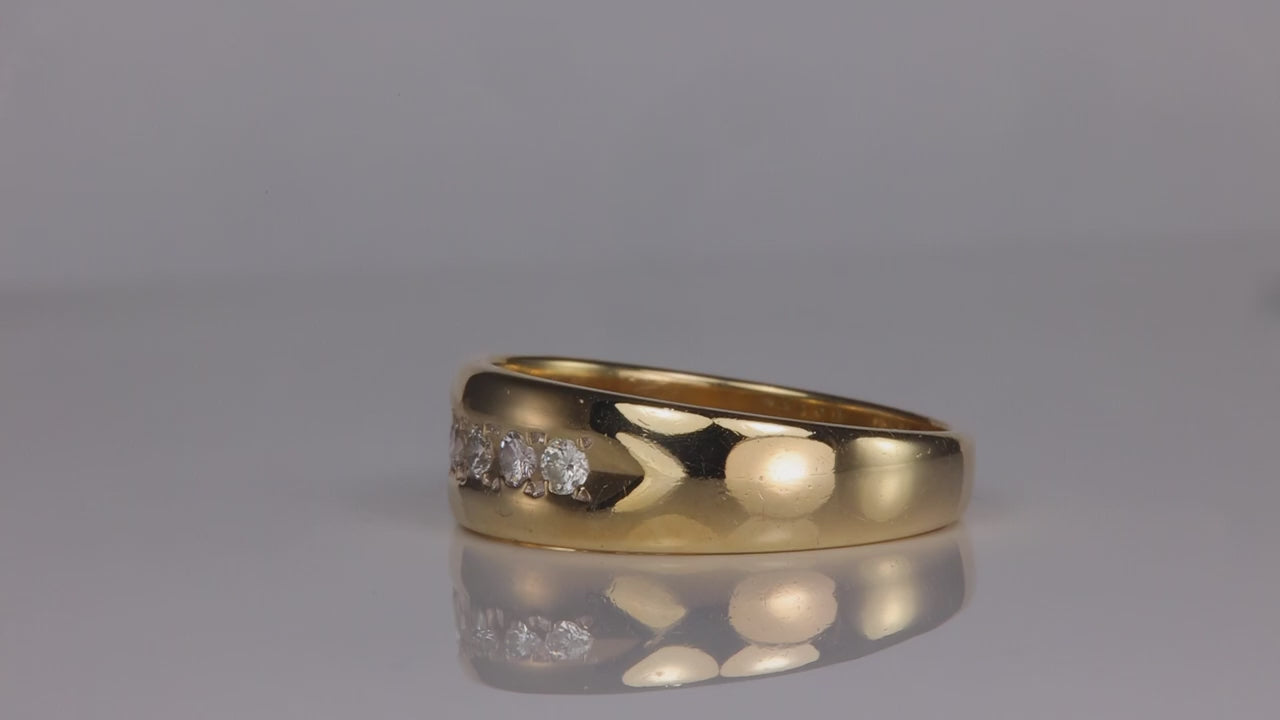 14K Yellow Gold Fine Diamond Band .30cts