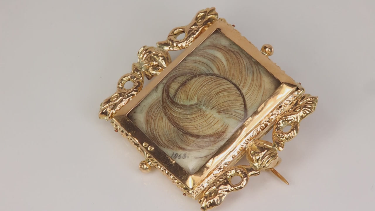 18K/14K Victorian Sentimental Hair Jewelry (Brooch)