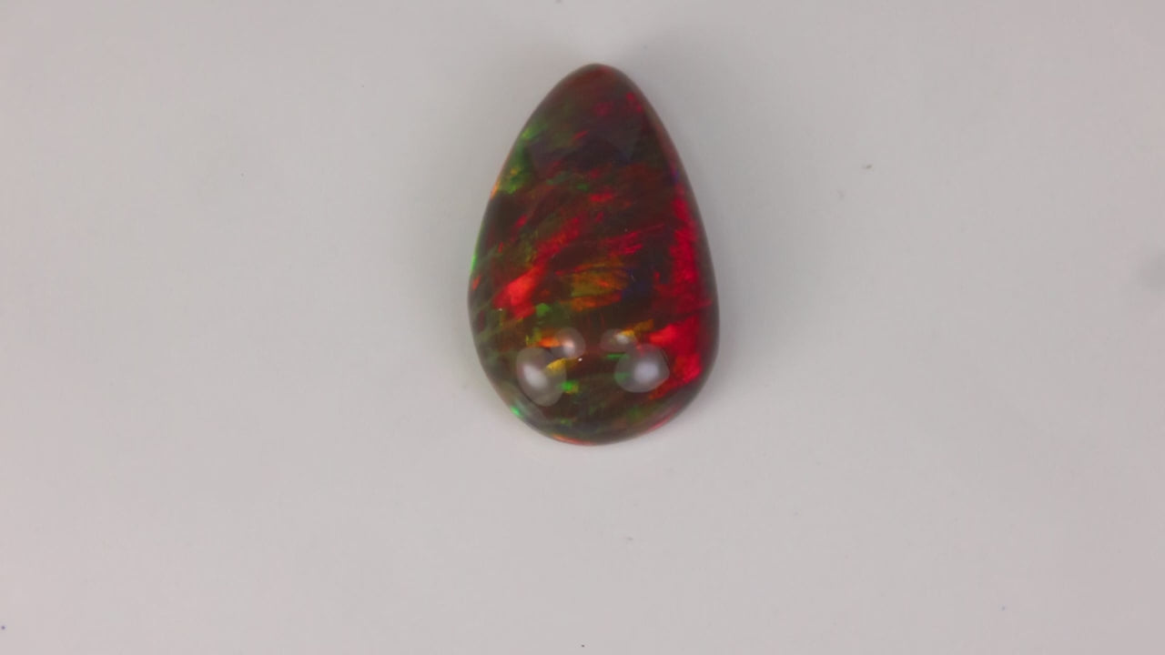 Pear Shape Cabochon Cut Black Opal 5.26 Carats