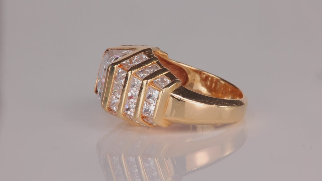 14K Yellow Gold Cubic Zirconia Accented Ring