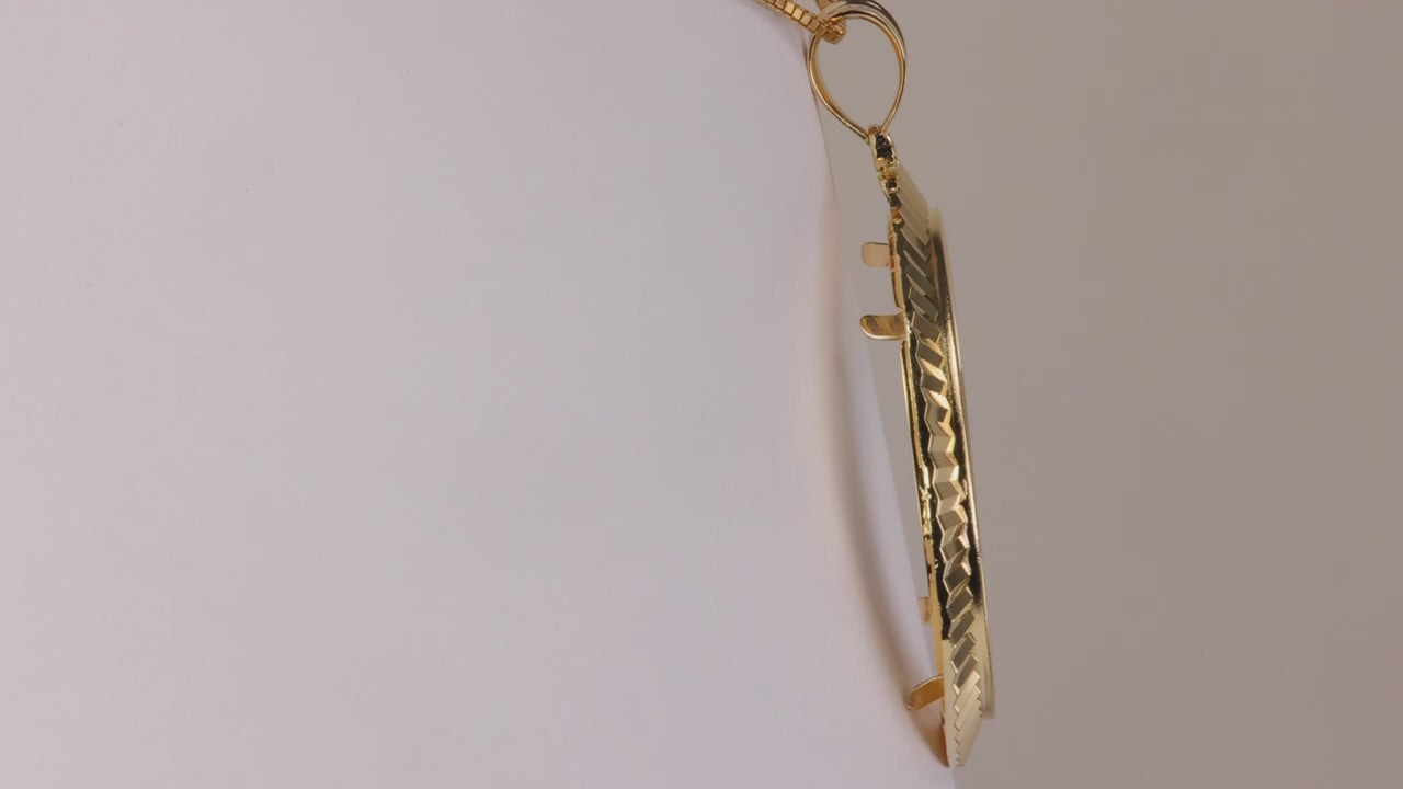 14K Yellow Gold Open Coin Pendant