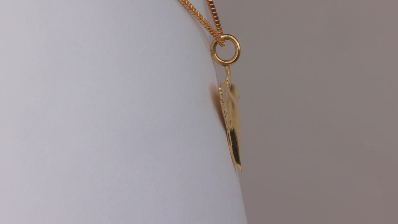 14K Yellow Gold Hummingbird Pendant/Charm