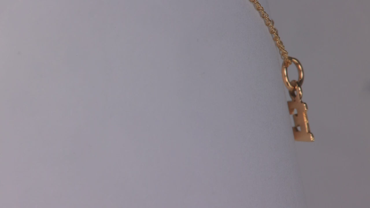14K Yellow Gold "E" Initial Necklace 17"*
