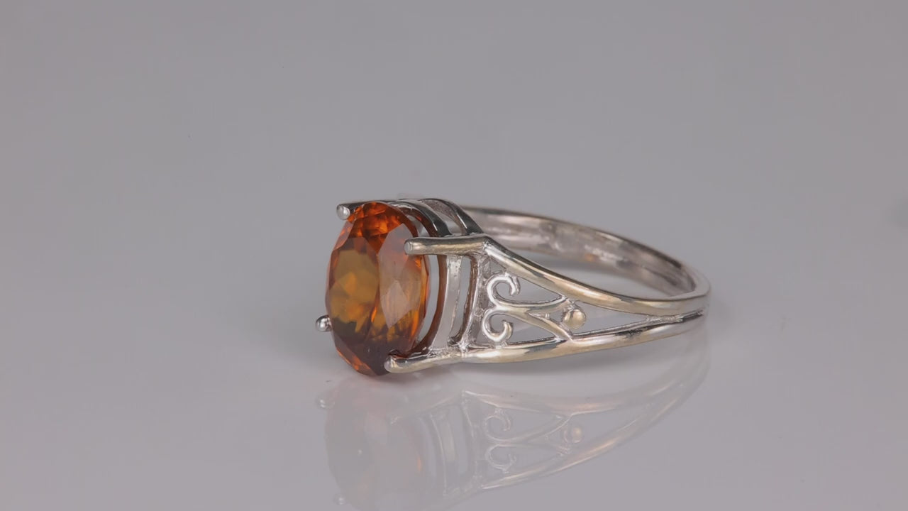 Sterling Silver Zircon Ring 4.77 Carats