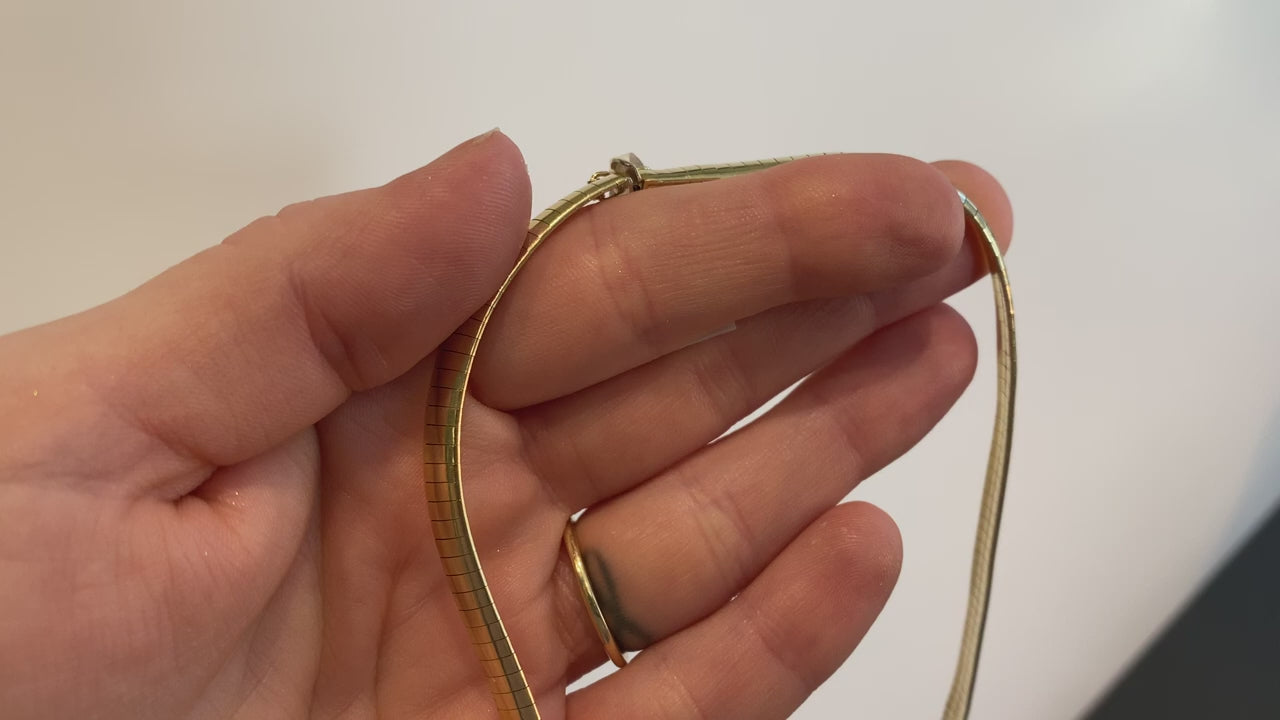 14K Yellow Gold Omega Necklace 16"