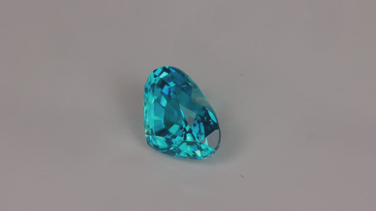Heart Shaped Brilliant Cut Blue Zircon 5.40 Carats