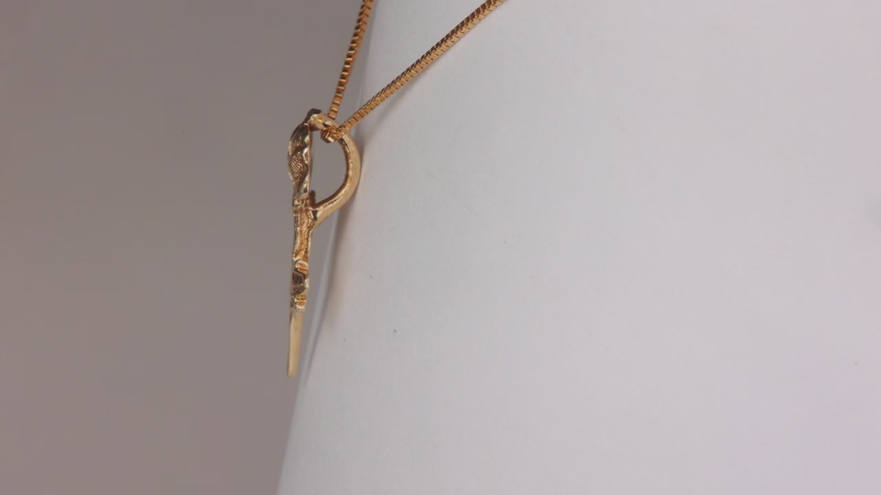 14K Yellow Gold Rose Pendant