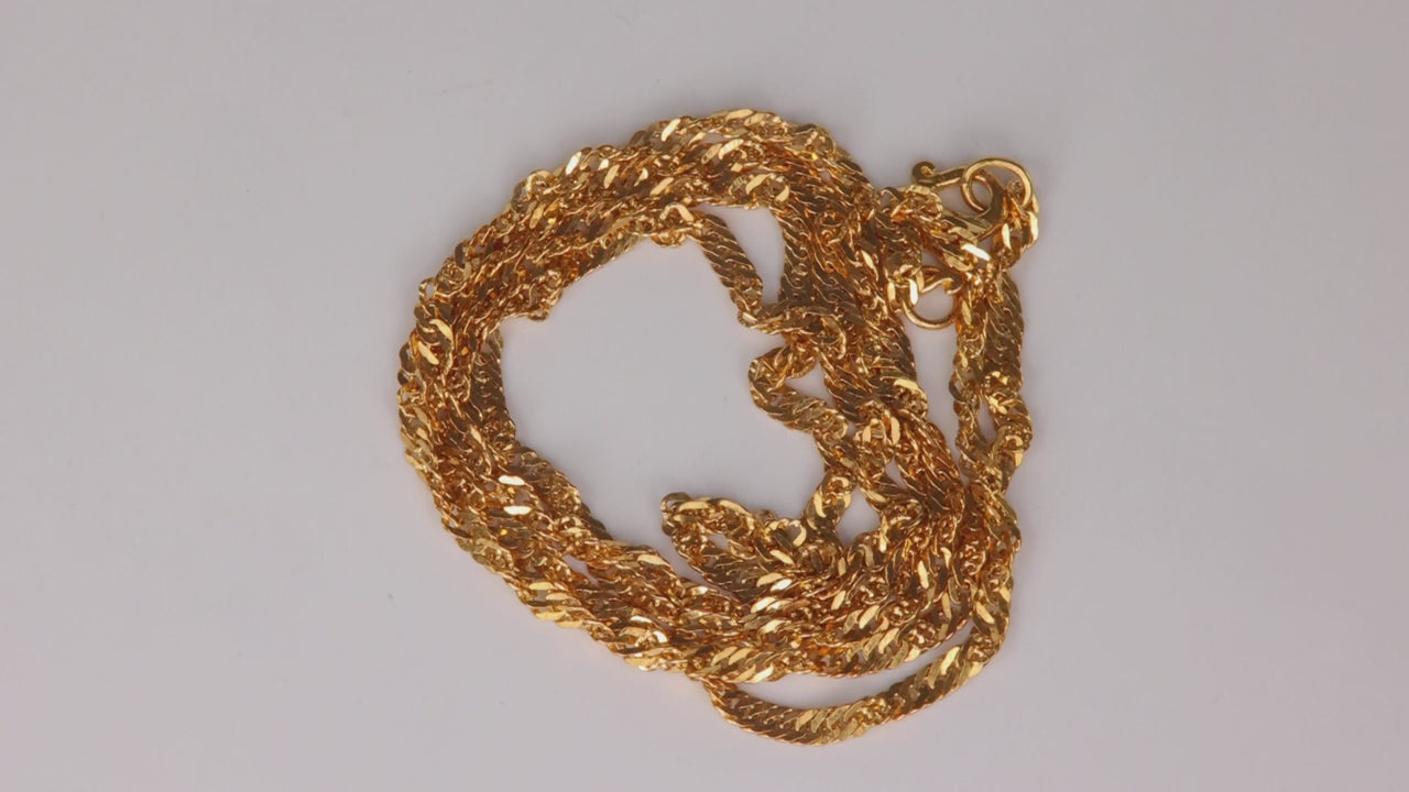 21K Yellow Gold Singapore Chain 16"