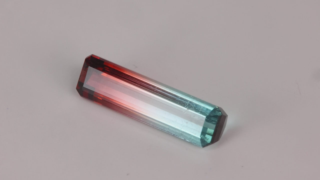 25% OFF w/ Code Rare25 | Emerald Cut Tri Color Tourmaline 7.77 Carats