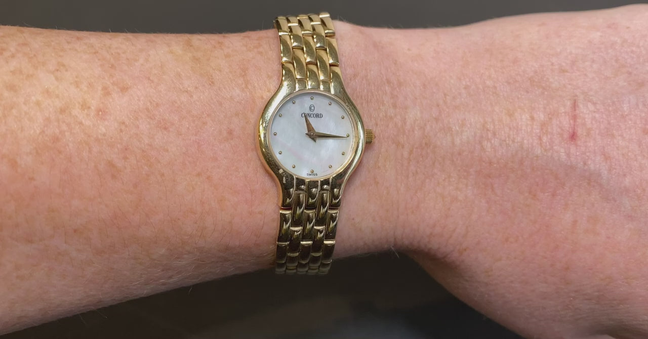 14K Yellow Gold Mother of Pearl Concord Watch