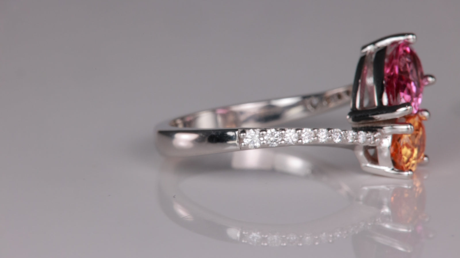 double garnet bypass ring