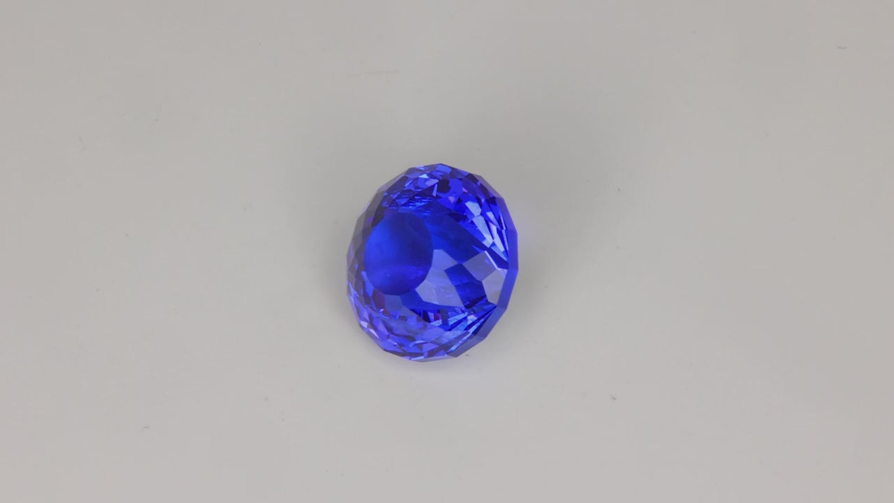 👻HIDDEN GEM | Round Portuguese Cut Tanzanite 8.10 Carats + Red Flash