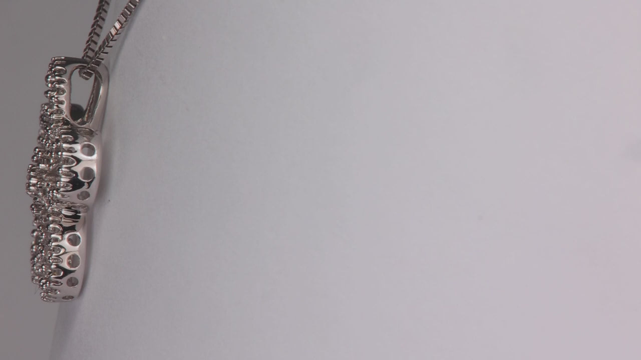 14K White Gold Diamond Flower Pendant .33 Carats