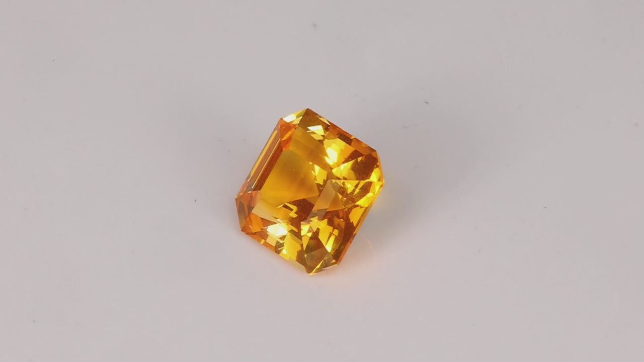Asscher Cut Intense Yellow Sapphire 3.05 Carats