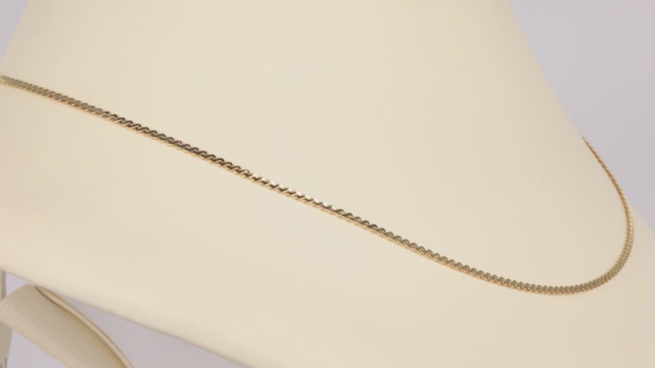 14K Yellow Gold Serpentine Necklace 18"