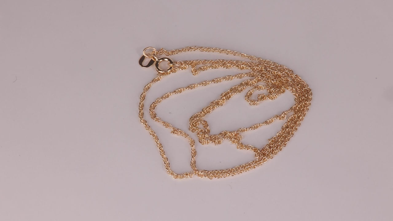 14K Yellow Gold Thin Rope Chain 17.5"