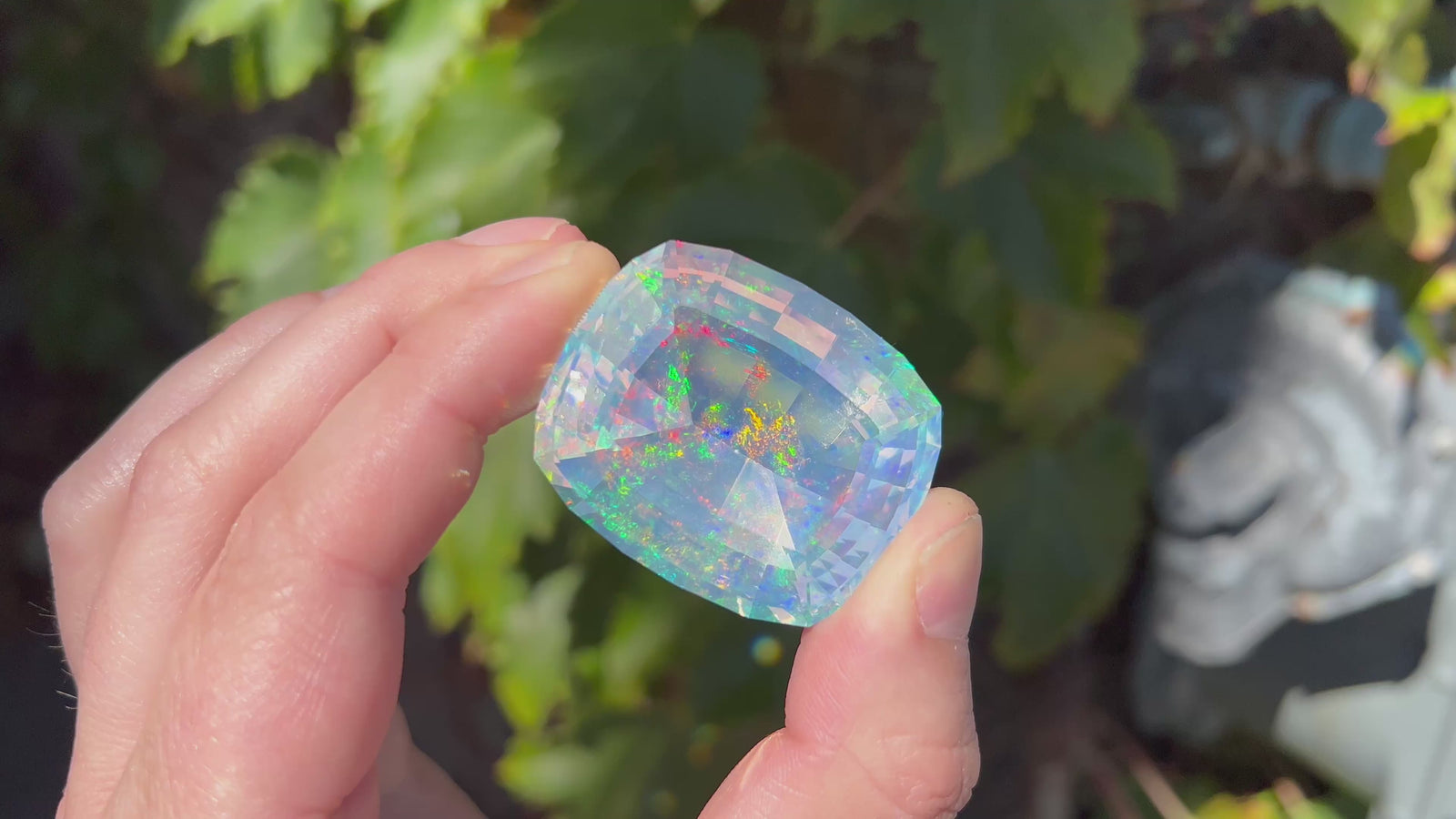 Huge faceted gem crystal opal from ethiopia