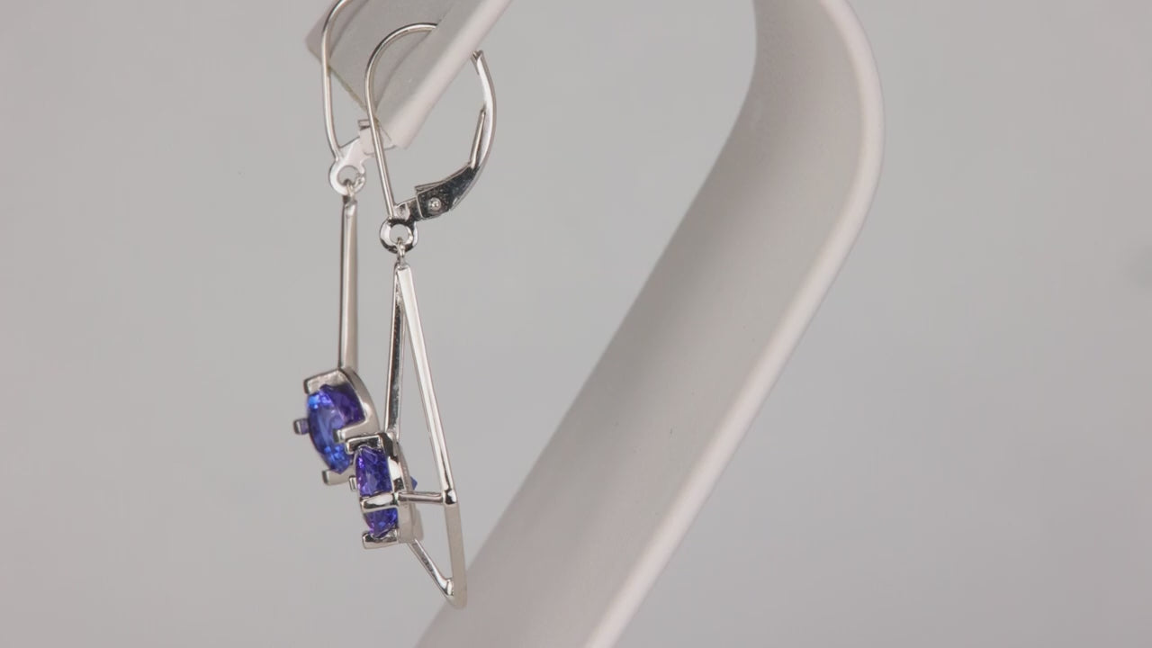 14K White Gold 2.72ct Tanzanite Earrings by Christopher Michael