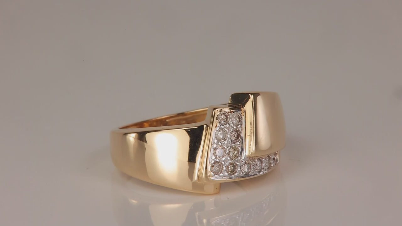 10K Yellow Gold Champagne Diamond Ring .18cts